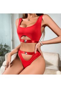 Intica - Komplet bielizny z wycięciami i ozdobnymi zapięciami Gustine. Kolor: czarny. Materiał: tkanina #5