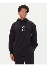 On Bluza Club Hoodie 1ME1003 Czarny Relaxed Fit. Kolor: czarny. Materiał: bawełna