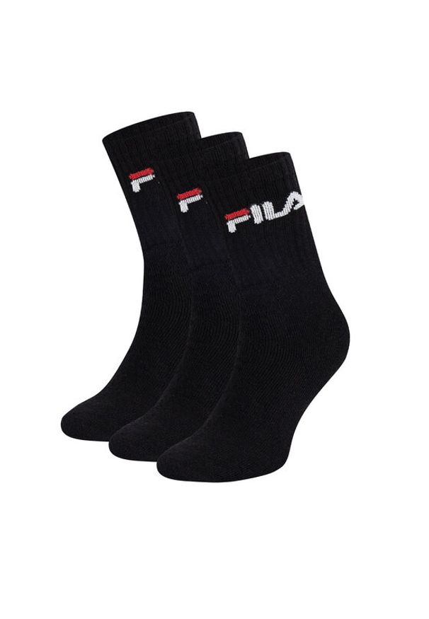 Fila Zestaw 3 par wysokich skarpet unisex F9505-AW24 (3-pack) Czarny. Kolor: czarny. Materiał: bawełna