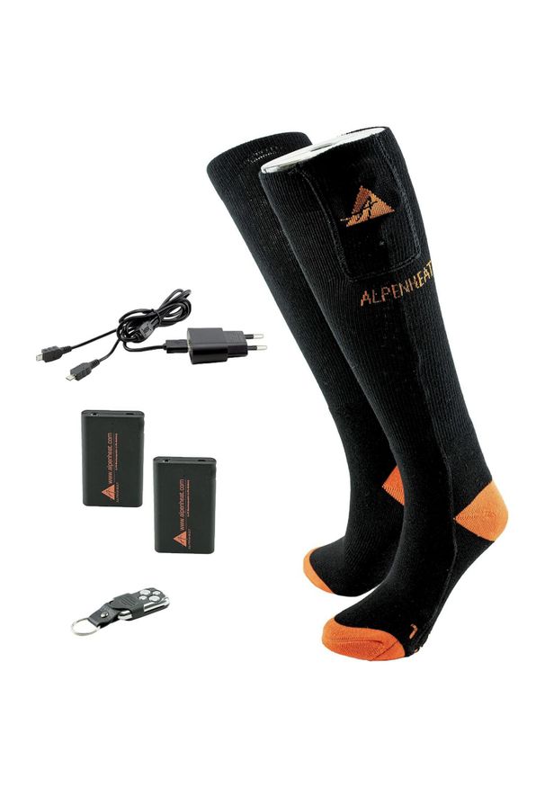 ALPENHEAT - Skarpety narciarskie damskie Alpenheat FireSocks podgrzewane. Kolor: czarny. Materiał: bawełna, elastan. Sport: narciarstwo