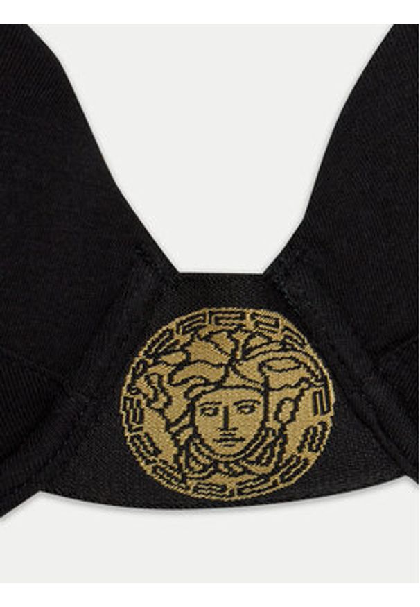 VERSACE - Versace Biustonosz z fiszbiną Greca 1000655 Czarny. Kolor: czarny. Materiał: bawełna