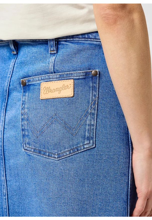 Wrangler - DAMSKA SPÓDNICA WRANGLER DENIM MAXI SKIRT ONCE LOVED 112356425. Materiał: denim