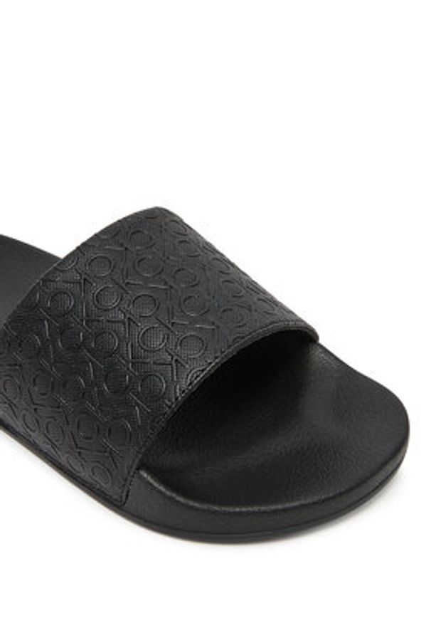 Calvin Klein Klapki Pool Slide Mono HW0HW02541 Czarny. Kolor: czarny. Materiał: materiał