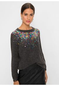 bonprix - Sweter. Kolor: szary. Wzór: kolorowy #1