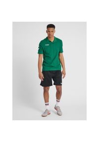 Koszulka tenisowa polo męska Hummel Go Cotton Polo. Typ kołnierza: polo. Kolor: zielony. Sport: tenis #1