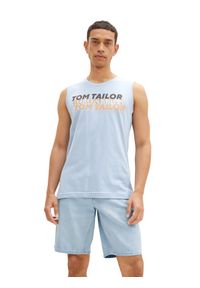 Tom Tailor Tank top 1036574 Błękitny Regular Fit. Kolor: niebieski. Materiał: bawełna