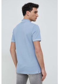 Calvin Klein Jeans polo męski kolor niebieski wzorzysty. Typ kołnierza: polo. Kolor: niebieski. Materiał: dzianina. Długość: krótkie #4