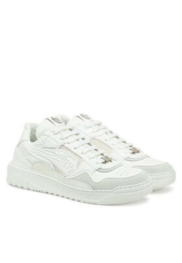Philipp Plein - PHILIPP PLEIN Sneakersy SAES MSC4017 PLE010N01 Biały. Kolor: biały. Materiał: skóra