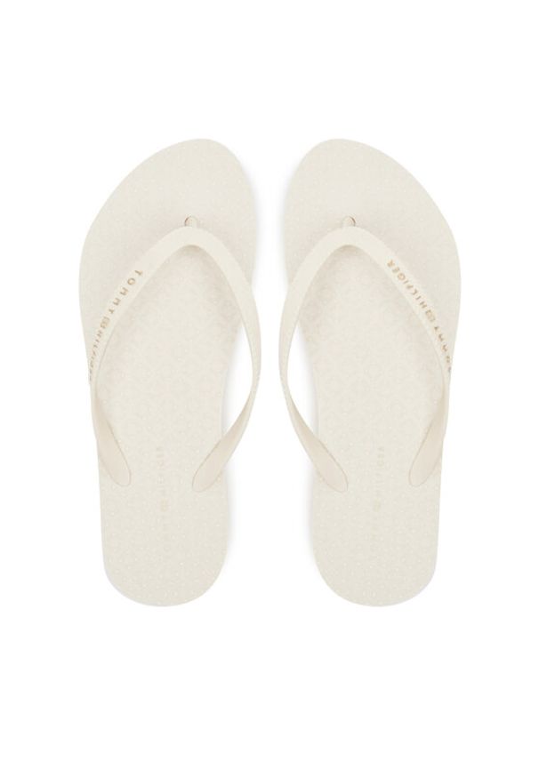 TOMMY HILFIGER - Tommy Hilfiger Japonki Hilfiger Strap Beach Sandal FW0FW08736 Écru. Materiał: materiał