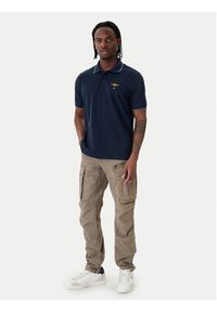 Aeronautica Militare Polo 261PO1308UP00082 Granatowy Regular Fit. Typ kołnierza: polo. Kolor: niebieski. Materiał: bawełna #4