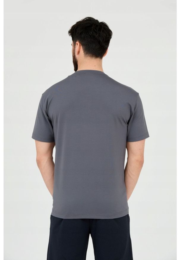 EA7 Emporio Armani - EA7 Szary t-shirt z holograficznym logo. Kolor: szary