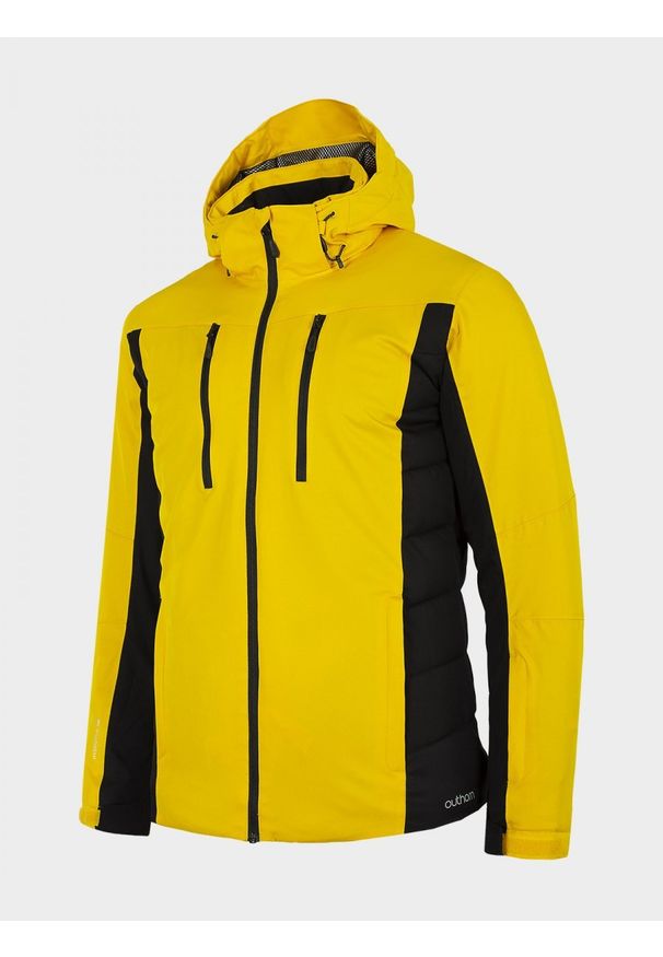 outhorn - Kurtka narciarska męska KUMN605 - żółty - Outhorn. Kolor: żółty. Materiał: poliester, mesh. Sport: narciarstwo