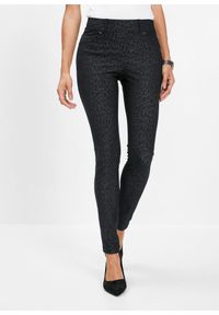 bonprix - Jegginsy w panterkę. Kolor: szary. Wzór: motyw zwierzęcy #1