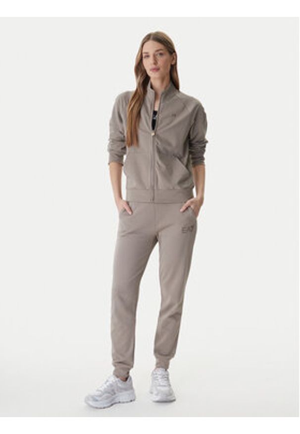 EA7 Emporio Armani Bluza 7W000457 AF13135 Brązowy Regular Fit. Kolor: brązowy. Materiał: bawełna