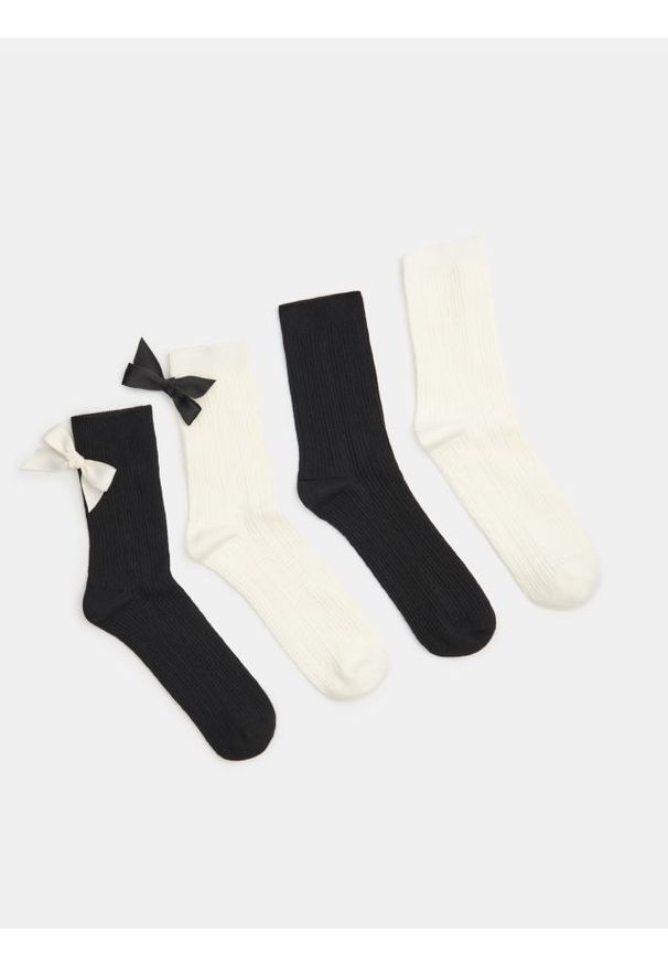 Sinsay - Prążkowane skarpetki 4 pack - wielobarwny. Materiał: prążkowany