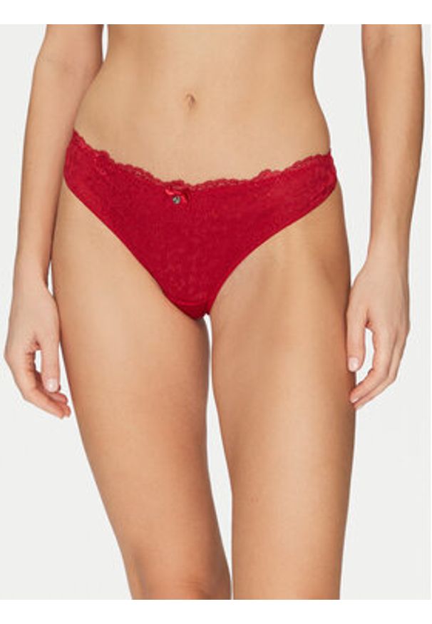 Hunkemöller Stringi Marine 300261 Czerwony. Kolor: czerwony. Materiał: syntetyk