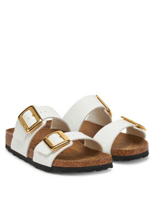 Birkenstock Klapki Sydney Cushion Buckle 1029438 Biały. Kolor: biały. Materiał: skóra
