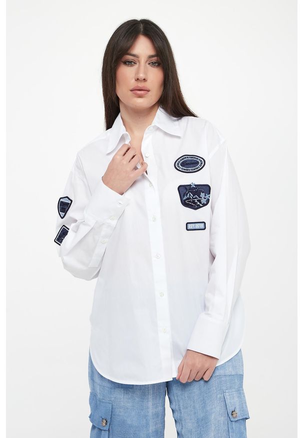 Ermanno Firenze - Koszula damska z naszywkami ERMANNO FIRENZE. Wzór: aplikacja