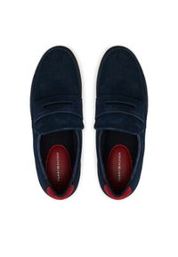 TOMMY HILFIGER - Tommy Hilfiger Półbuty Modern Light Hybrid Suede Loafer FM0FM05786 Granatowy. Kolor: niebieski. Materiał: zamsz, skóra #5