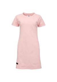 WOMEN'S HEALTH - Sukienka damska LOAP DENDA S — 100% bawełna, do kolan. Kolor: różowy. Materiał: bawełna. Typ sukienki: sportowe, proste. Styl: klasyczny, sportowy. Długość: midi #1
