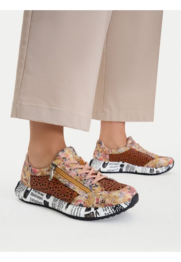 Laura Vita Sneakersy Burton 47 Brązowy. Kolor: brązowy. Materiał: skóra