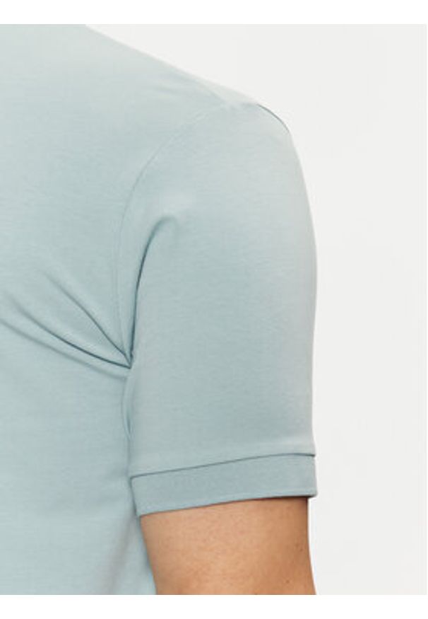Karl Lagerfeld - KARL LAGERFELD Polo 745088 551235 Błękitny Regular Fit. Typ kołnierza: polo. Kolor: niebieski. Materiał: bawełna