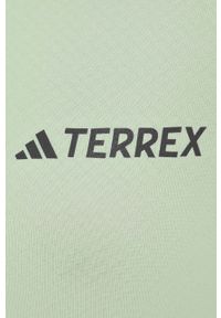 adidas TERREX bluza sportowa Multi kolor zielony gładka. Kolor: zielony. Materiał: polar, skóra, dzianina, materiał. Długość rękawa: raglanowy rękaw. Wzór: gładki. Styl: sportowy #3