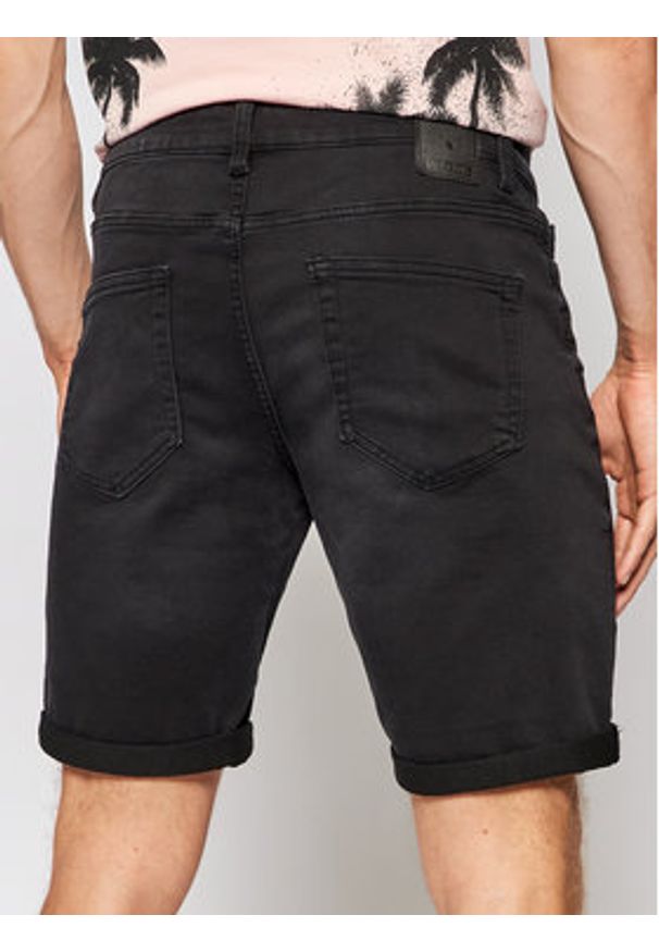 Only & Sons Szorty jeansowe Ply 22018581 Czarny Regular Fit. Kolor: czarny. Materiał: bawełna, jeans