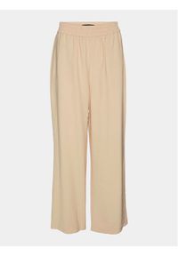 Vero Moda Spodnie materiałowe Carmen 10278926 Beżowy Wide Leg. Kolor: beżowy. Materiał: wiskoza