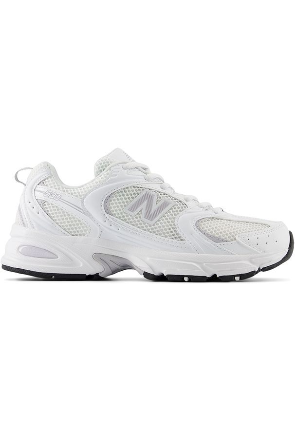 Buty unisex New Balance U530CSE – białe. Kolor: biały. Materiał: materiał, syntetyk. Szerokość cholewki: normalna. Sezon: lato. Sport: turystyka piesza