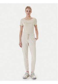 EA7 Emporio Armani T-Shirt 7W000978 AF10373 U1088 Beżowy Regular Fit. Kolor: beżowy. Materiał: bawełna #4