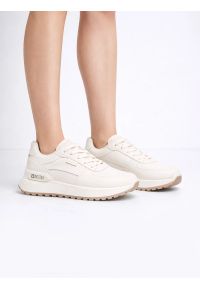 Big-Star - Sneakersy damskie ze skóry ekologicznej beżowe NN274A088 801. Okazja: na spacer, na co dzień. Nosek buta: okrągły. Kolor: beżowy. Materiał: skóra ekologiczna. Wzór: gładki. Sport: turystyka piesza #5