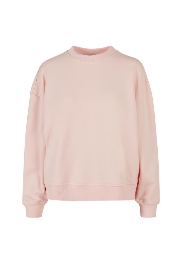 BUILD YOUR BRAND - Bluza Damska Dekolt W Szpic Oversized. Kolor: różowy