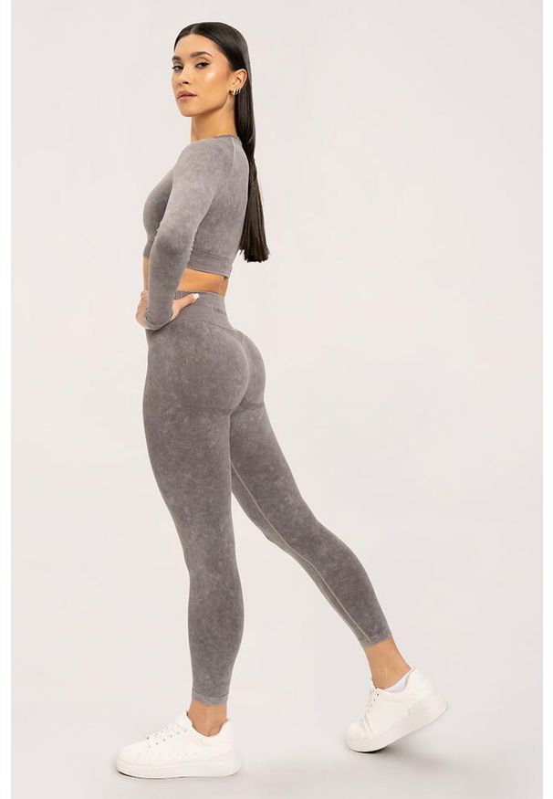 GYM GLAMOUR - Legginsy fitness damskie Gym Glamour sprane. Kolor: brązowy. Sport: fitness