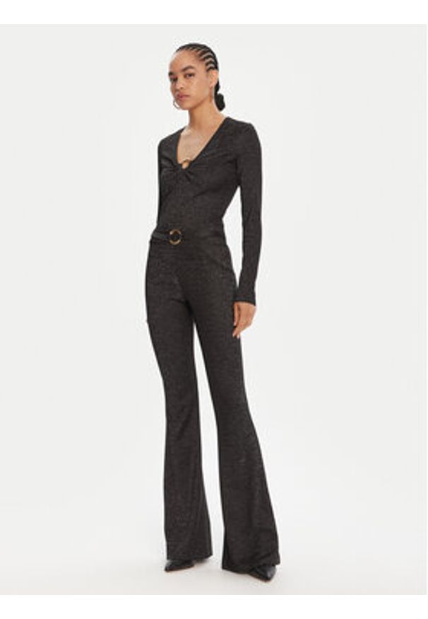 Just Cavalli Spodnie materiałowe 79PAC101 J0251 Czarny Flare Fit. Kolor: czarny. Materiał: syntetyk