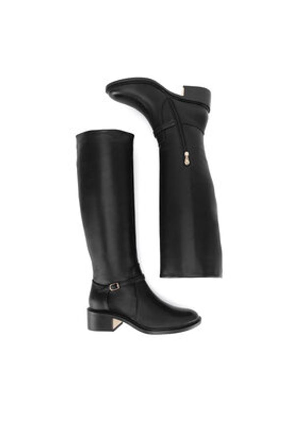 DeeZee Kozaki HY2T609-2 Czarny. Kolor: czarny. Materiał: skóra