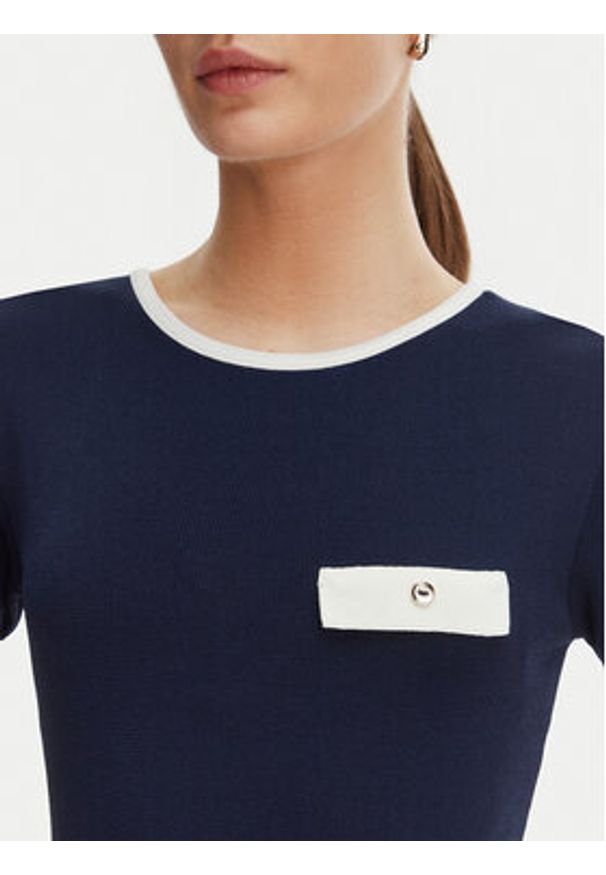 Rinascimento Bluzka CFM0012253003 Granatowy Slim Fit. Kolor: niebieski. Materiał: syntetyk