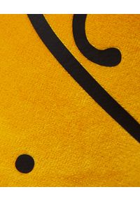 JOANNA MUZYK - Aksamitne spodnie z logo. Stan: podwyższony. Kolor: żółty. Materiał: dresówka. Wzór: aplikacja #2