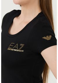 EA7 Emporio Armani - EA7 Czarny damski t-shirt, Rozmiar S. Kolor: czarny #6