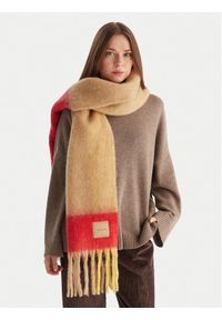 Calvin Klein Szalik Patch Brushed LV04D8070G Beżowy. Kolor: beżowy. Materiał: poliester, materiał