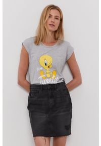 Haily's - T-shirt x Looney Tunes. Okazja: na co dzień. Kolor: szary. Wzór: nadruk. Styl: casual #1