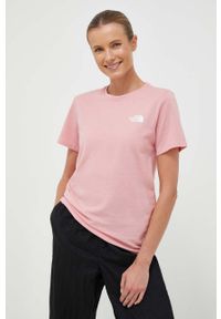 The North Face t-shirt damski kolor różowy. Kolor: różowy. Materiał: materiał, dzianina. Styl: klasyczny #4