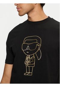 Karl Lagerfeld - KARL LAGERFELD T-Shirt 755057 544221 Czarny Regular Fit. Typ kołnierza: dekolt w karo. Kolor: czarny. Materiał: bawełna #2