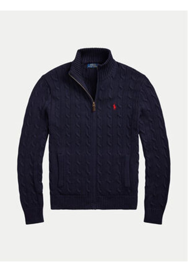 Polo Ralph Lauren Sweter 710899975001 Granatowy Regular Fit. Typ kołnierza: polo. Kolor: niebieski. Materiał: bawełna