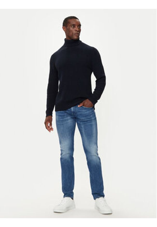 JOOP! Jeans Golf 15 JJK-03Orlino 30043430 Granatowy Modern Fit. Typ kołnierza: golf. Kolor: niebieski. Materiał: bawełna