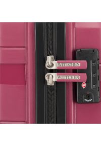 Wittchen - Duża walizka z polipropylenu z geometrycznymi tłoczeniami. Kolor: różowy. Materiał: guma. Wzór: geometria. Styl: elegancki #8