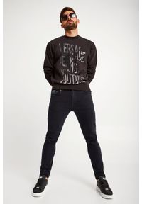 Versace Jeans Couture - BLUZA VERSACE JEANS COUTURE. Materiał: bawełna, tkanina, elastan. Długość rękawa: długi rękaw. Długość: długie. Wzór: napisy #3