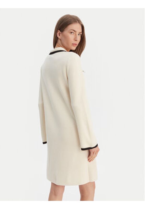 Luisa Spagnoli Sukienka dzianinowa Mariolina 100305 Beżowy Regular Fit. Kolor: beżowy. Materiał: wełna