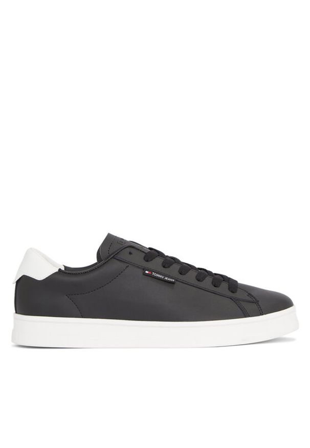 Tommy Jeans Sneakersy Tjm Leather Low Cupsole EM0EM01374 Czarny. Kolor: czarny. Materiał: skóra