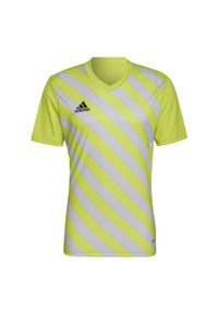 Adidas - Jersey adidas Entrada 22 Graphic. Kolor: wielokolorowy, żółty, szary. Materiał: jersey. Sezon: lato. Sport: piłka nożna